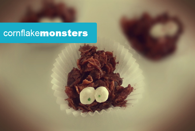 chewy chocolate cornflake monsters